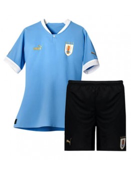 Otroški Nogometna dresi replika Urugvaj Domači SP 2022 Kratek rokav (+ hlače)